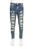 X RAY Ripped Jeans | Skinny Jeans for Boys (2T-16) | Distressed Skinny Fit Denim Pants, Blue - Heavy Rips, 20 | Amazon (US)