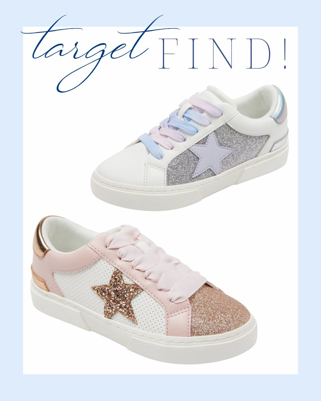 New Target find! 

look for less, golden goose sneaker dupe, star, tennis shoes, kids, girls, glitter 

 #LTKStyleTip #LTKShoeCrush #LTKKids