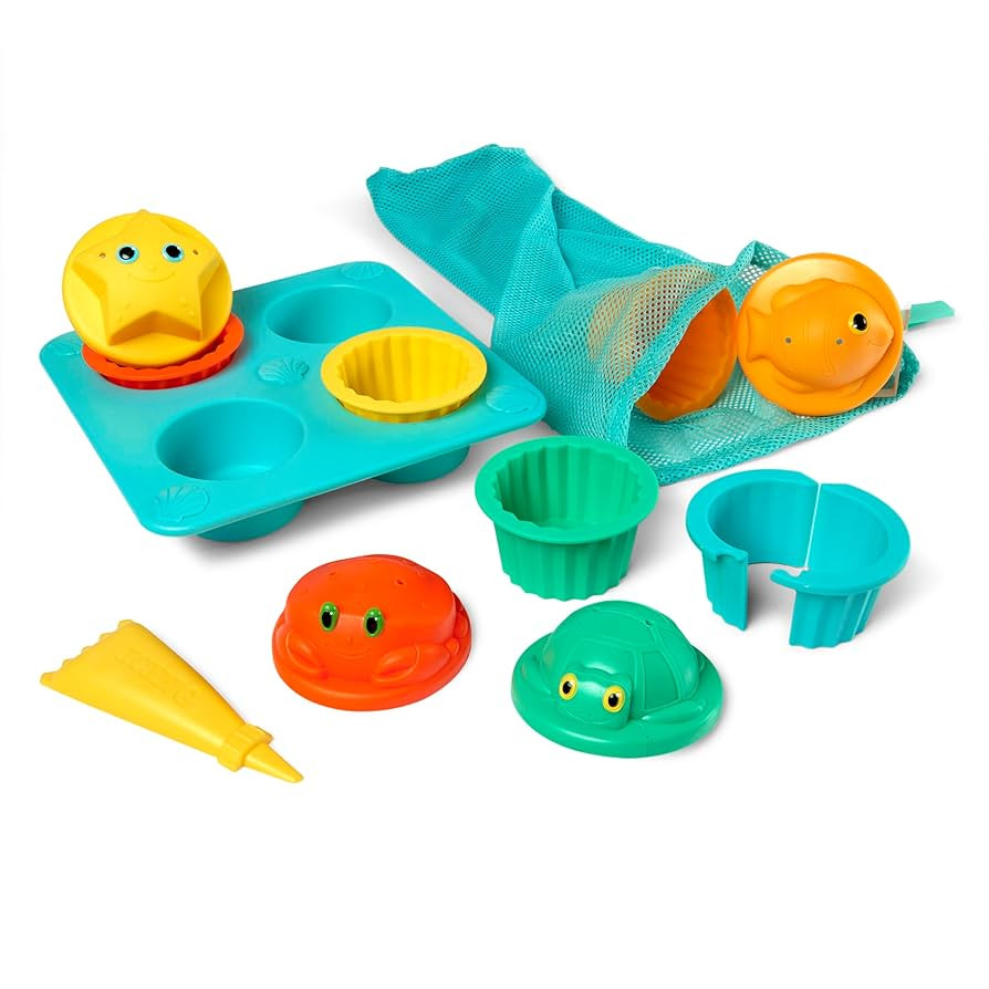 Melissa & Doug Sunny Patch Seaside Sidekicks Sand Cupcake Play Set - Toddler Beach Toys, Outdoor ... | Amazon (US)