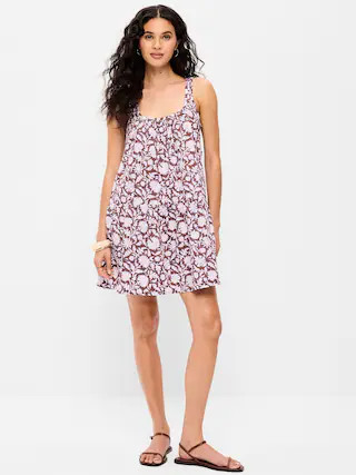 Sleeveless Scoop-Neck Mini Swing Dress | Old Navy (US)