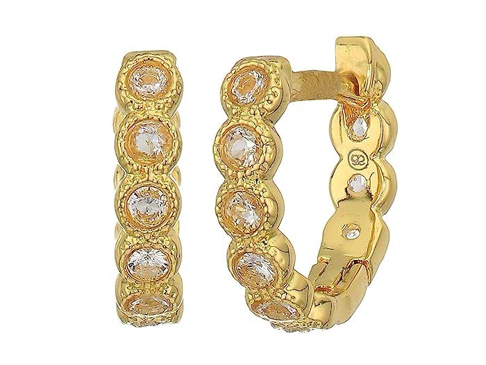 gorjana Madison Shimmer Huggies Earrings (Gold/White CZ) Earring | Zappos