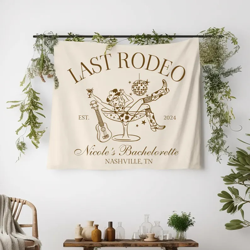 Last Rodeo Banner Custom Western Bachelorette Party Decor Cowgirl Bridal Shower Backdrop Last Rid... | Etsy (US)