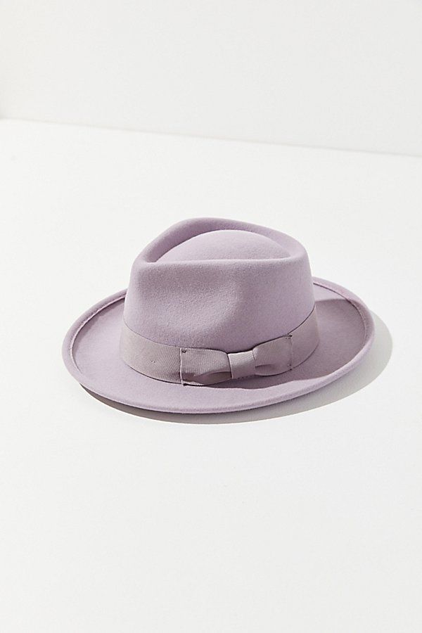 Short Brim Felt Fedora - Purple at Urban Outfitters | Urban Outfitters (US and RoW)