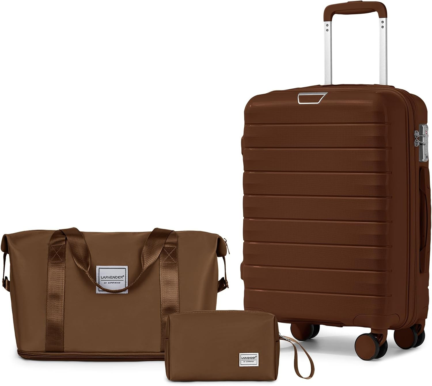 LARVENDER Luggage Sets 3 Piece, Hardside PP Carry On Suitcase with 360° Spinner Wheels TSA Lock ... | Amazon (US)