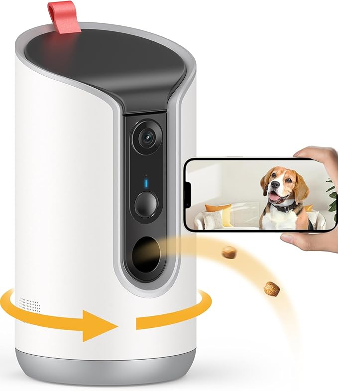 2K Pet Camera Treat Dispenser, 360°View Dog Camera with Phone App, 5G&2.4G WiFi 2-Way Talk Pet C... | Amazon (US)