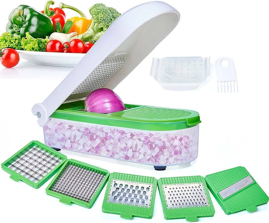 LHS Vegetable Chopper-Multifunctional Onion Chopper Dicer Salad Potato Cutter Cheese Grater Veget... | Amazon (US)