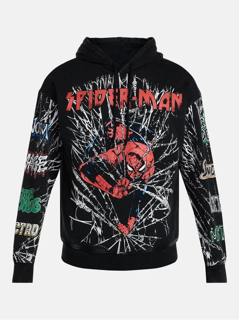 Marvel Spider-Man Men's and Big Men's Washed Knit Hoodie, Sizes S-3XL | Walmart (US)