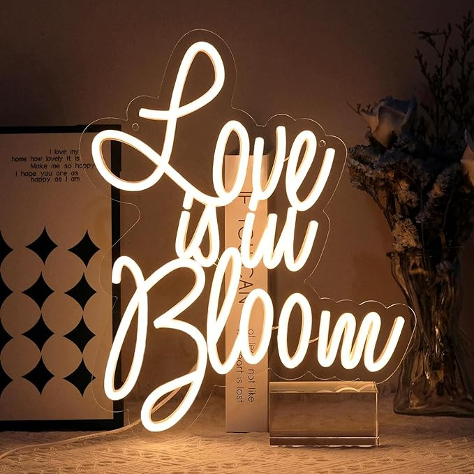 Love is in Bloom Neon Sign for Wall Decor Dimmable Led Lights Signs Letters Signs for Bridal Show... | Amazon (US)