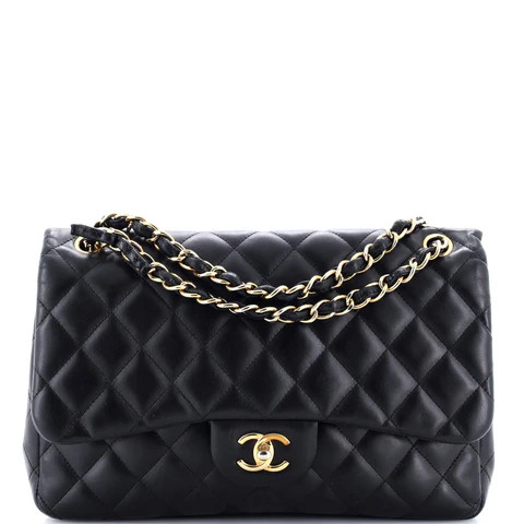 Classic Double Flap Bag Quilted Lambskin Jumbo | Rebag