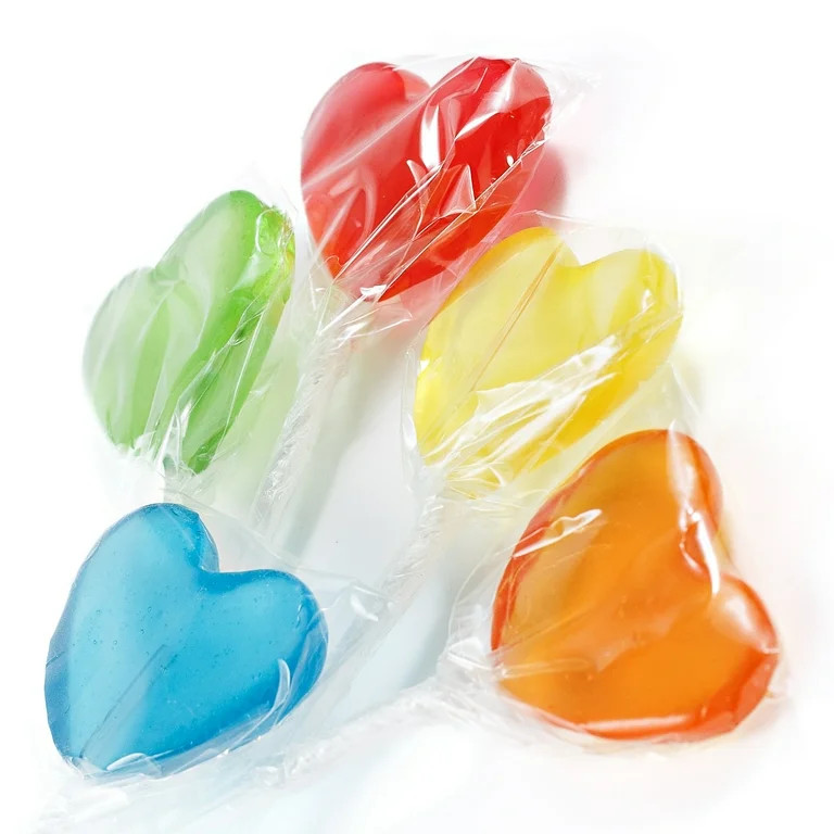 Busy Kids Valentine's Day Translucent Lolliheart Lollipop Bouquet 1.76 oz | Walmart (US)