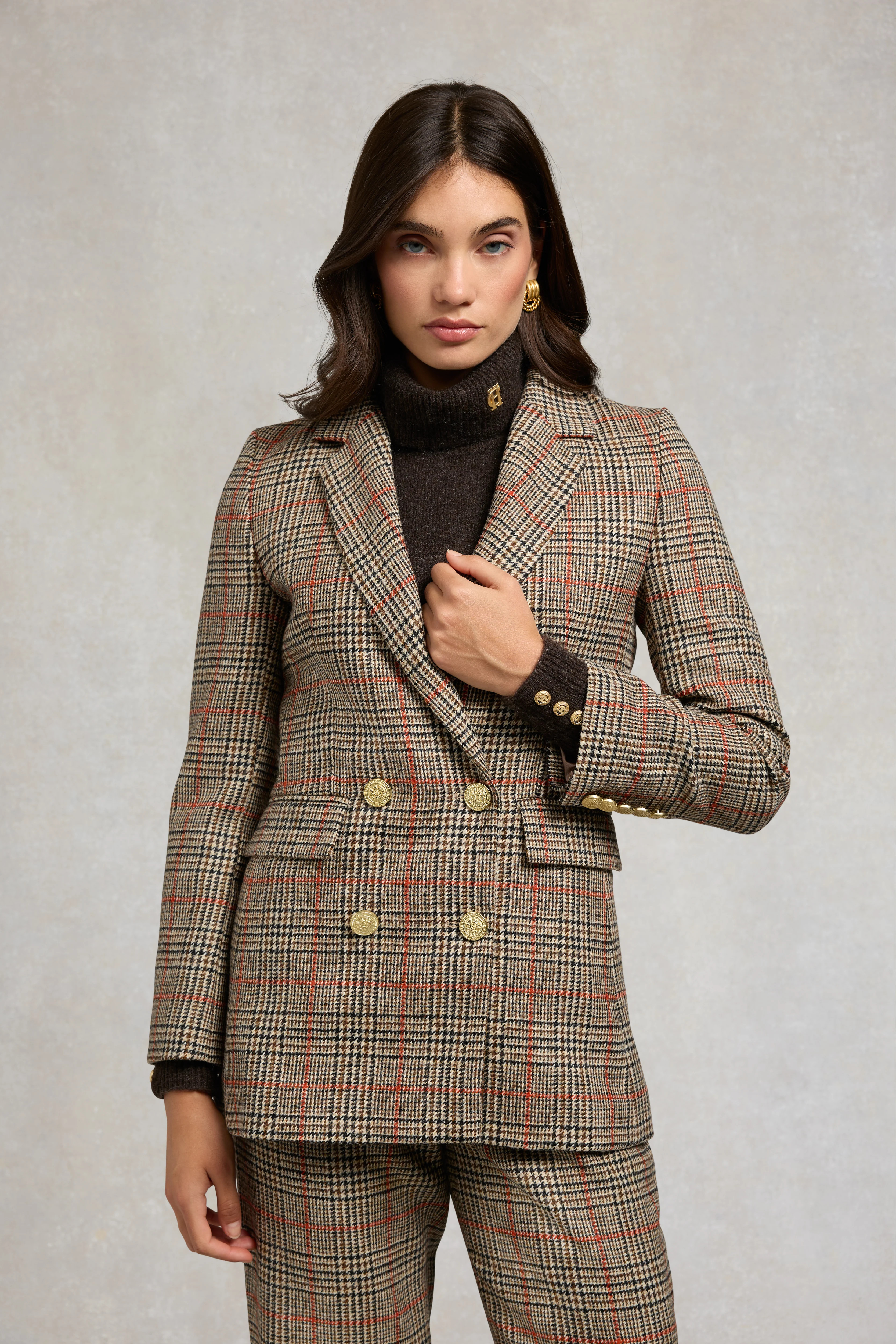 Double Breasted Blazer (Orange Windsor) | Holland Cooper