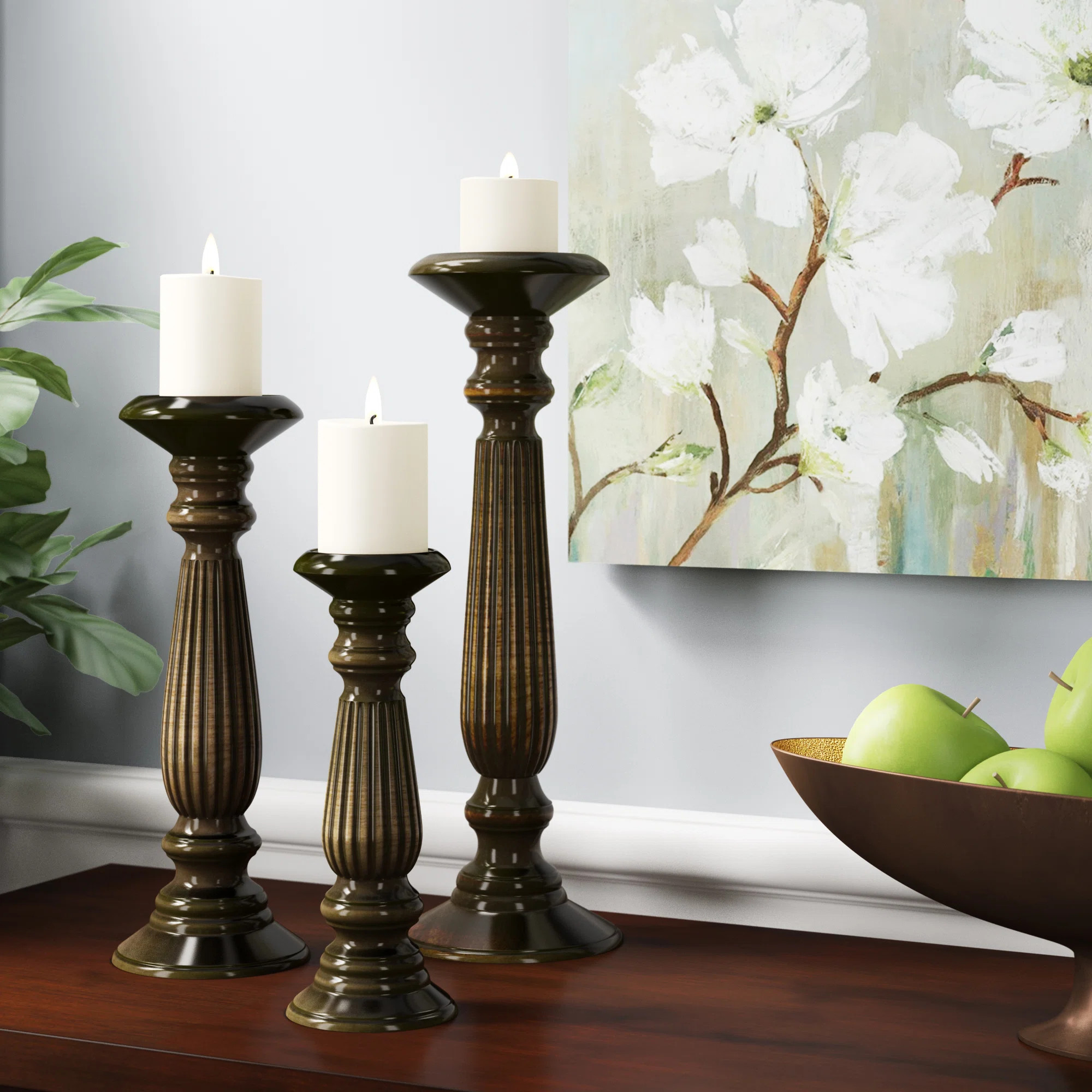 Kelly Clarkson Home 3 Piece Wood Tabletop Candlestick Set & Reviews | Wayfair | Wayfair North America