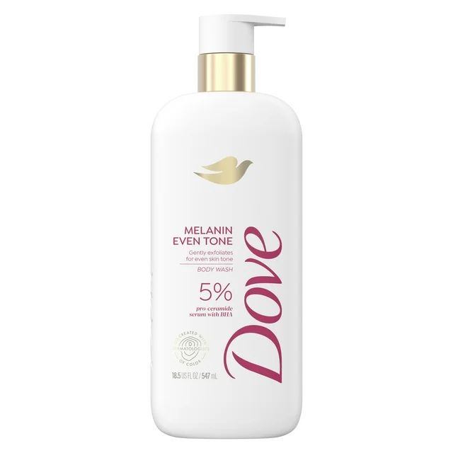 Dove Exfoliating Melanin Body Wash Even Skin Tone 5% Pro-Ceramide Serum with BHA All Skin Type, 1... | Walmart (US)