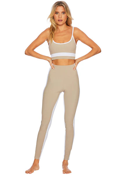 Colorblock Legging Tan White | Beach Riot