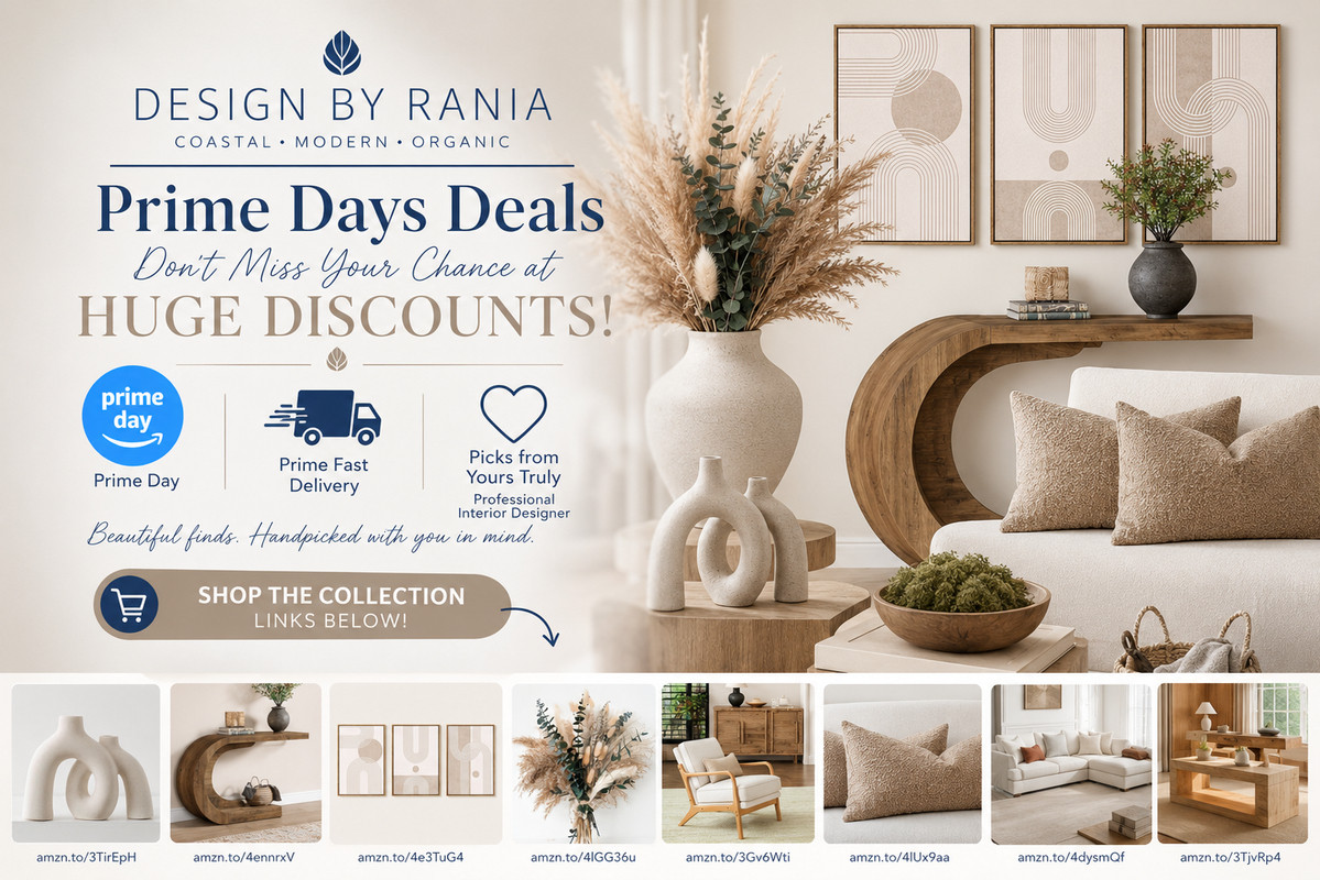 ✨ Prime Day Picks by Design by Rania
Prime Day is here! 🤍 I've rounded up some of my favorite coastal, modern, and organic home finds to help you create a beautiful space for less. From statement décor to furniture and styling essentials, these are the pieces I'd choose for my own clients. 🛒 Shop my curated Prime Day picks below before the deals are gone!#PrimeDay #ShopMy #DesignByRania #InteriorDesignerPicks #CoastalModern #OrganicModern #HomeDecorFinds #AmazonPrimeDay #HomeInspiration #InteriorDesignFavorites #LTKHome 

 