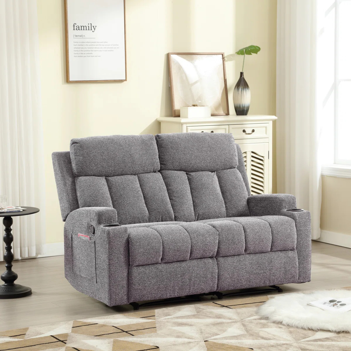 Hokku Designs Brost 56.7" Manual Recliner Loveseat with Cup Holders & Pocket Storage & Reviews | ... | Wayfair North America