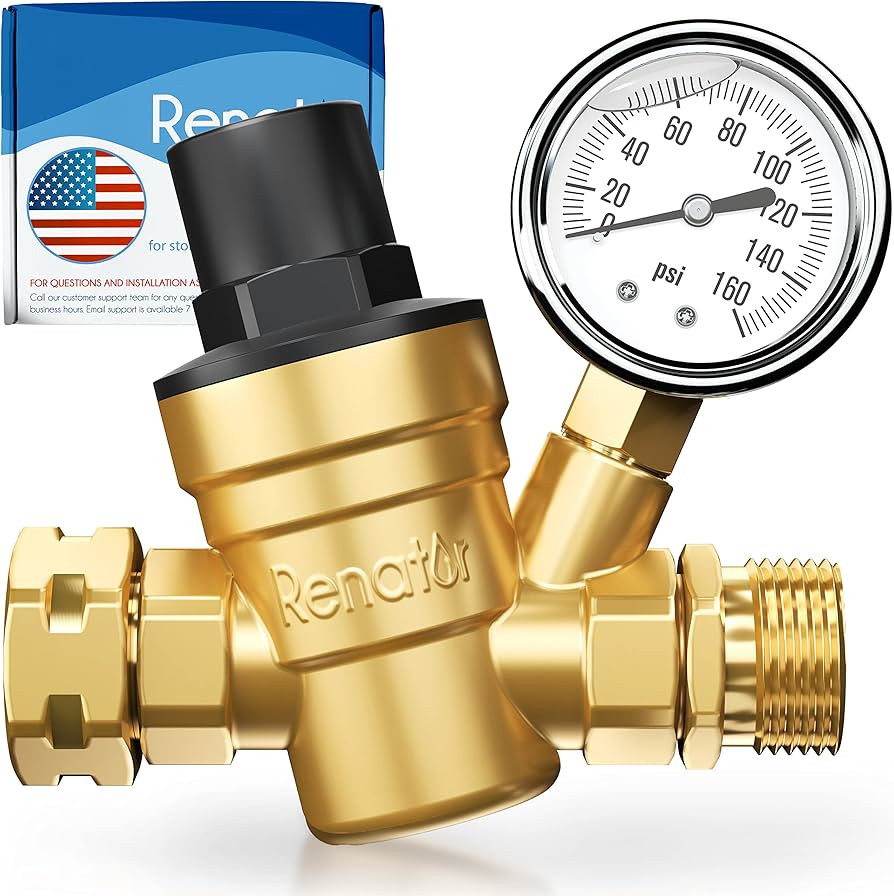 RV Water Pressure Regulator for RV Camper. Brass Lead-free Adjustable RV Water Pressure Regulator... | Amazon (US)