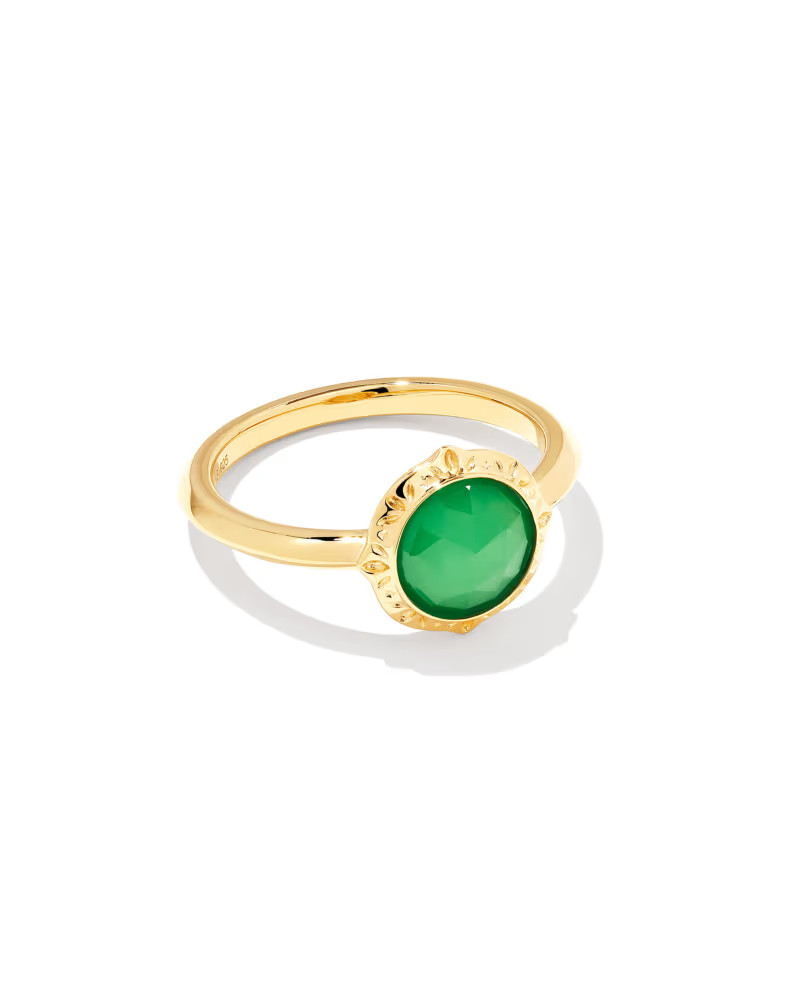 Sage 18k Gold Vermeil Statement Ring in Chrysoprase | Kendra Scott