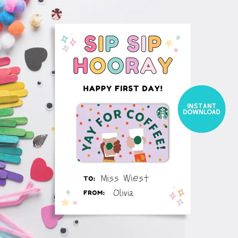 Back to School Coffee Gift Card Holder Printable, Editable Teacher Gift (canva) - Etsy | Etsy (US)
