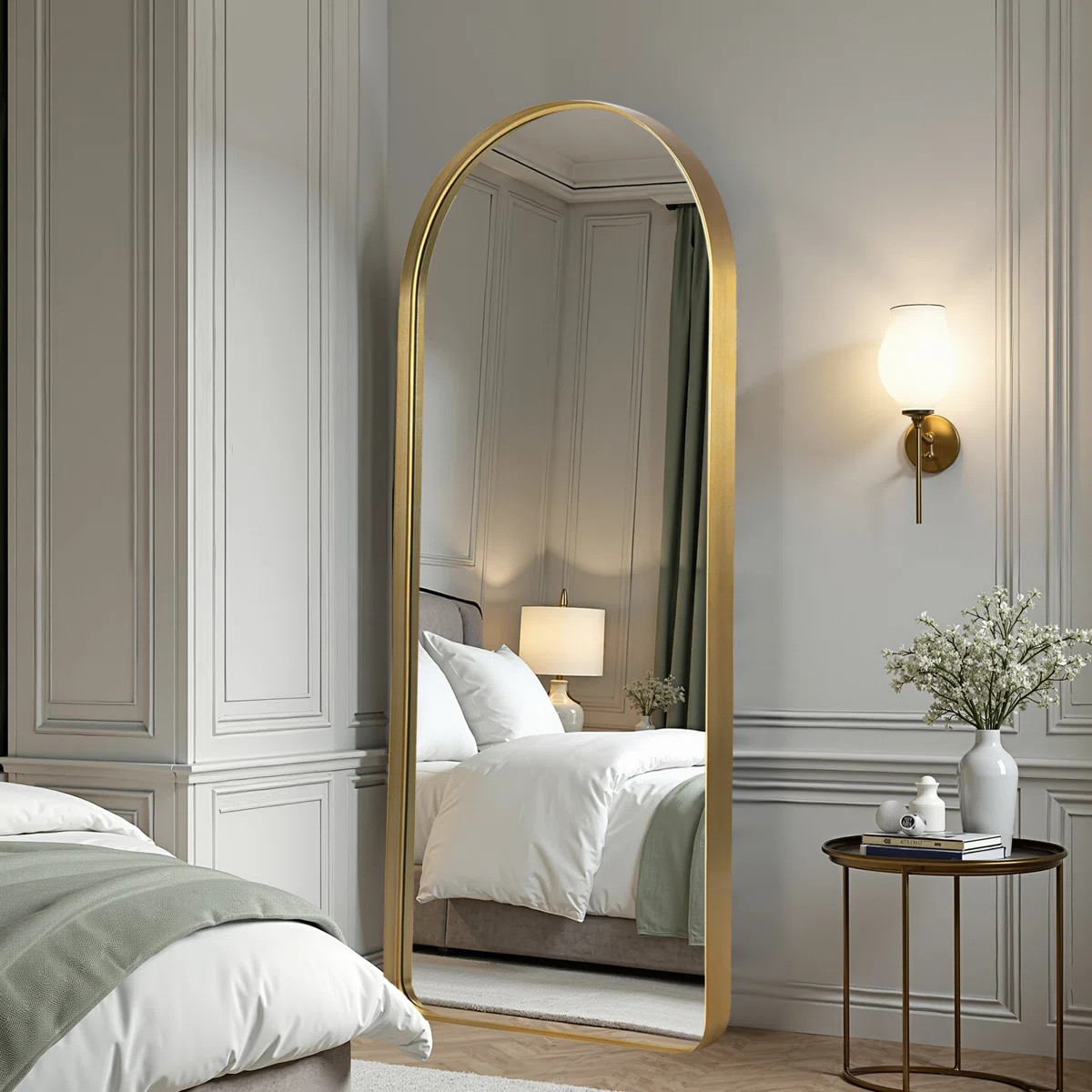 Arch Metal Framed Full Length Mirror Floor Mirror | Wayfair North America