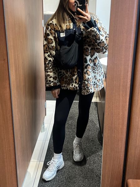 My leopard print fleece teddy jacket gets so much attention, love it so much! Ive linked some high street alternatives, along with the rest of my outfit incl my black leggings and new balance trainers! 

#LTKfindsunder100 #LTKstyletip