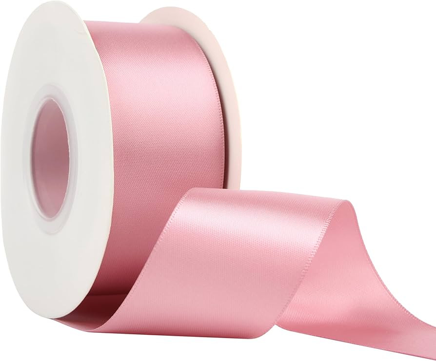 MAYREEL Rose Pink Satin Ribbon 1.5 Inch Thick Double Faced Dusty Rose Ribbon for Crafts Gift Wrap... | Amazon (US)