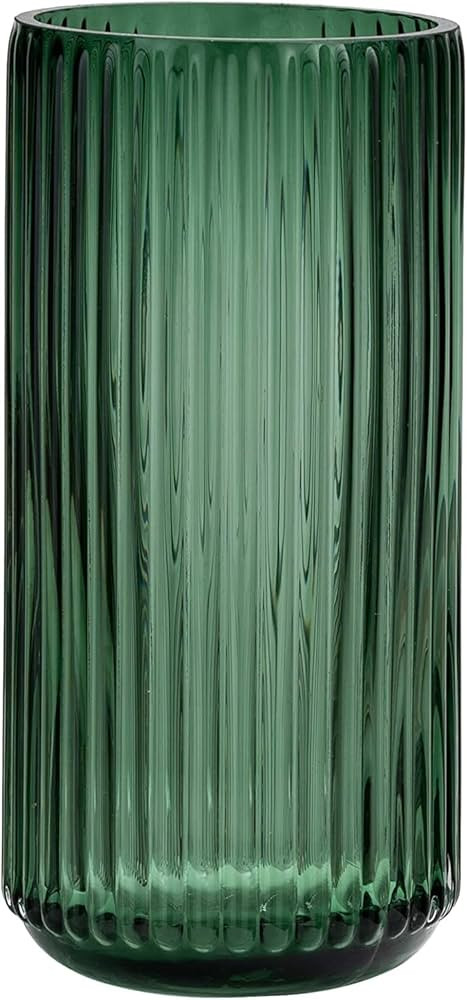 Vzmiza 20 cm Premium Thickened Green Glass Vase - Ribbed Glass Flower Vase for Rustic Home Decor,... | Amazon (UK)