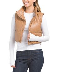 Quilted Faux Leather Vest | Marshalls