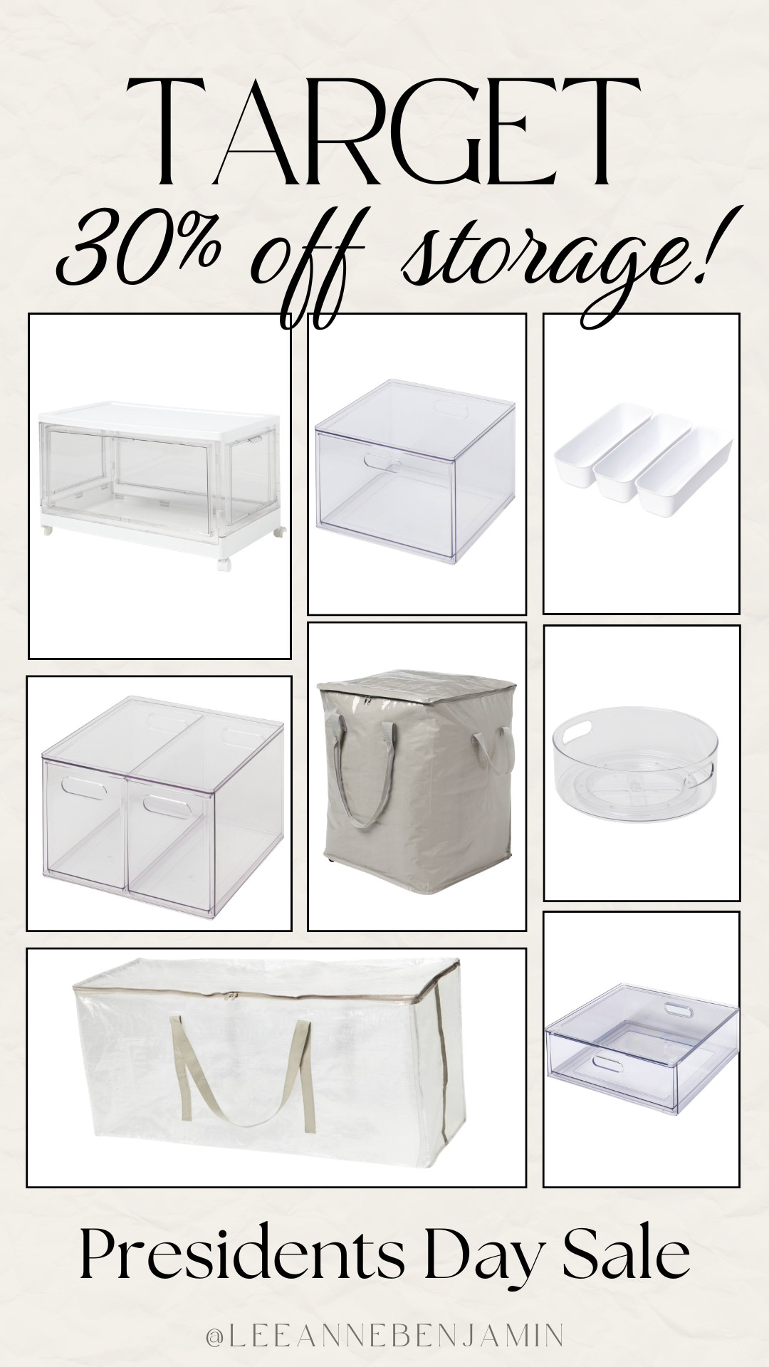30% off storage solutions at Target for their President's Day Sale! 

 #LTKOver40 #LTKHome #LTKSaleAlert