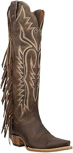 Dan Post Boots Womens Prairie Dancer Fringe Zippered Snip Toe Casual Boots Over the Knee Low Heel... | Amazon (US)