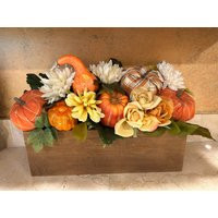 Fall Pumpkin Arrangement Entryway Fall Decor Kitchen Island Thanksgiving Vibrant Harvest Centerpiece | Etsy (US)