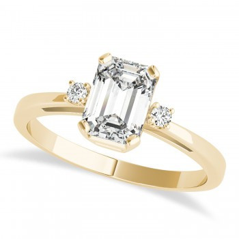 Diamond Emerald Cut Three-Stone Ring 14k Yellow Gold (1.04ct) | Allurez