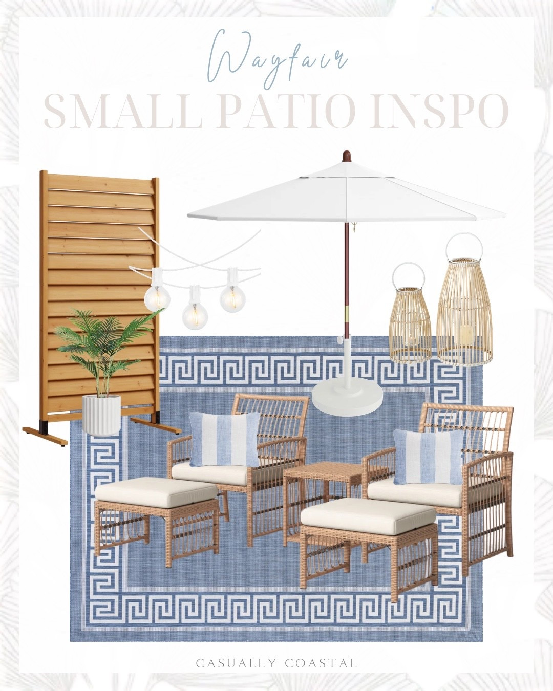 (#AD) A small outdoor space doesn't mean you have to sacrifice style! @Wayfair has so many smart & beautiful solutions that will help you maximize every inch of your smaller space! #wishyouwerehere #outdoor #Wayfair #WayfairPartner
-
outdoor patio ideas, small patio ideas, outdoor furniture, outdoor rugs, outdoor seating, patio umbrellas, umbrella base, outdoor chair set, woven outdoor chairs, coastal patio, coastal outdoor space, privacy screen, balcony furniture, outdoor decor, faux outdoor trees, outdoor palm trees, white planters, outdoor planters, blue outdoor rugs, wayfair outdoor rugs, outdoor lighting

#LTKHome