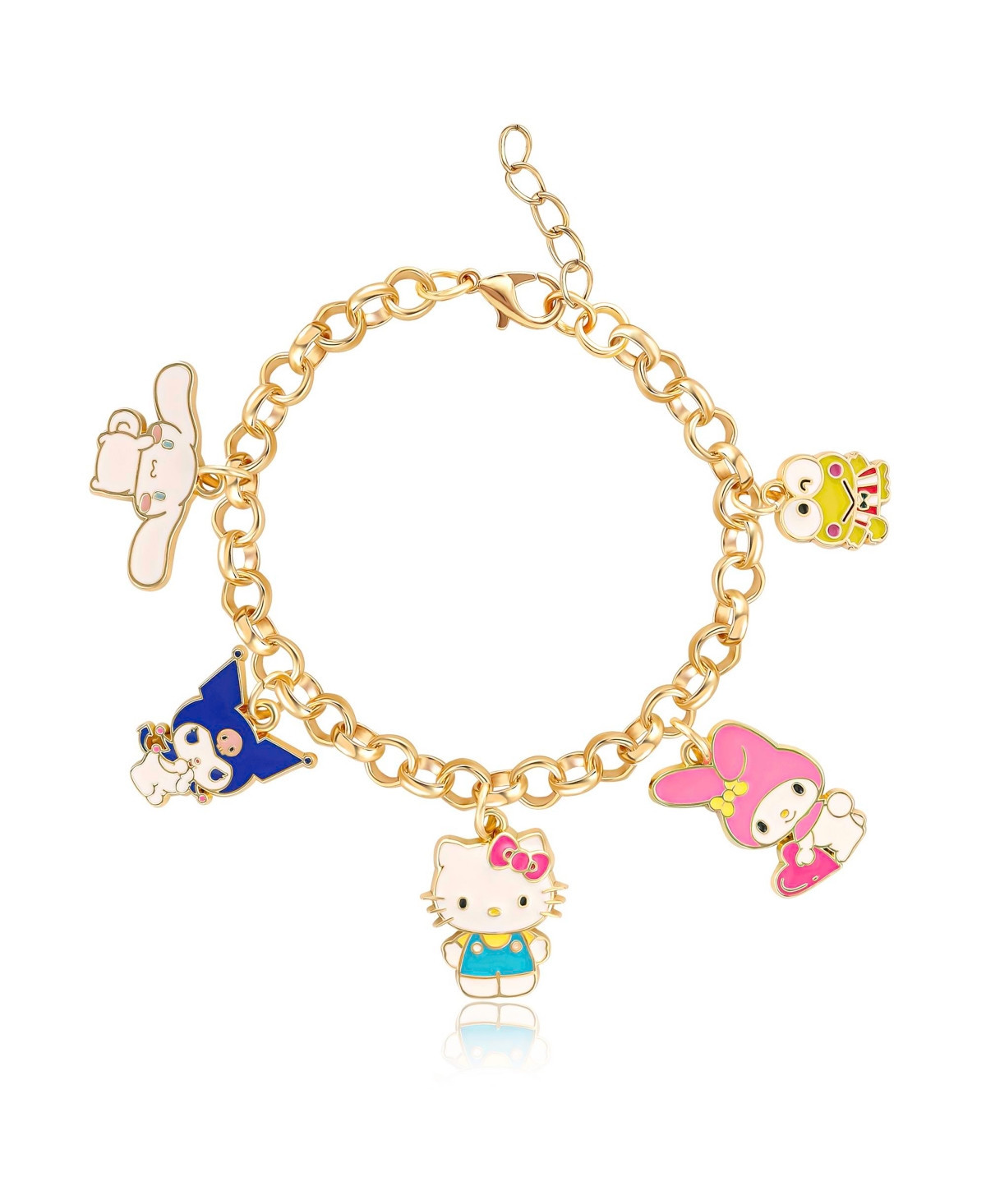 Hello Kitty Sanrio and Friends Charm Bracelet - Gold tone, pink | Macy's