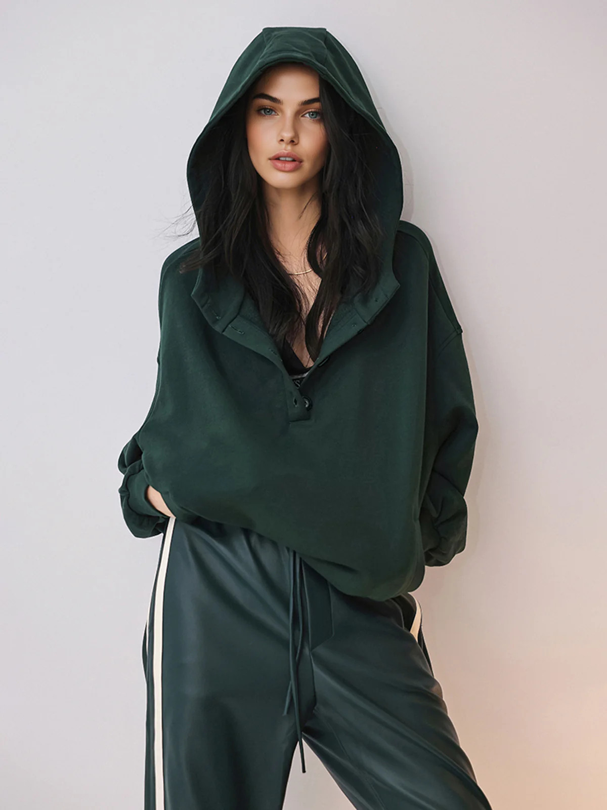 Oversized Buttoned Hoodie | Commense