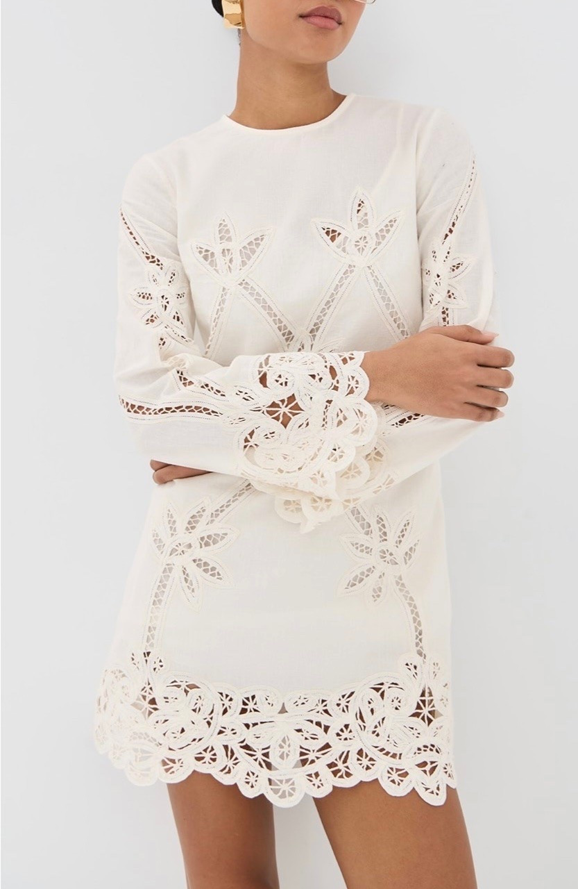 YOU will turn heads in this elegant white lace mini dress featuring intricate floral crochet detailing, scalloped hems, and statement sleeves. The sophisticated silhouette blends timeless femininity with modern resort-inspired style, making it perfect for bridal showers, graduation parties, vacations, brunch dates, or summer events. Lightweight and effortlessly chic, this white statement dress is the definition of elevated feminine fashion.

#WhiteDress #LaceDress #VacationStyle #ResortWear #SummerFashion #FeminineStyle #BridalShowerDress #GraduationDress #LuxuryFashion #BoutiqueStyle #ElegantStyle #ChicFashion #LTKStyle #FashionInfluencer #SpringStyle