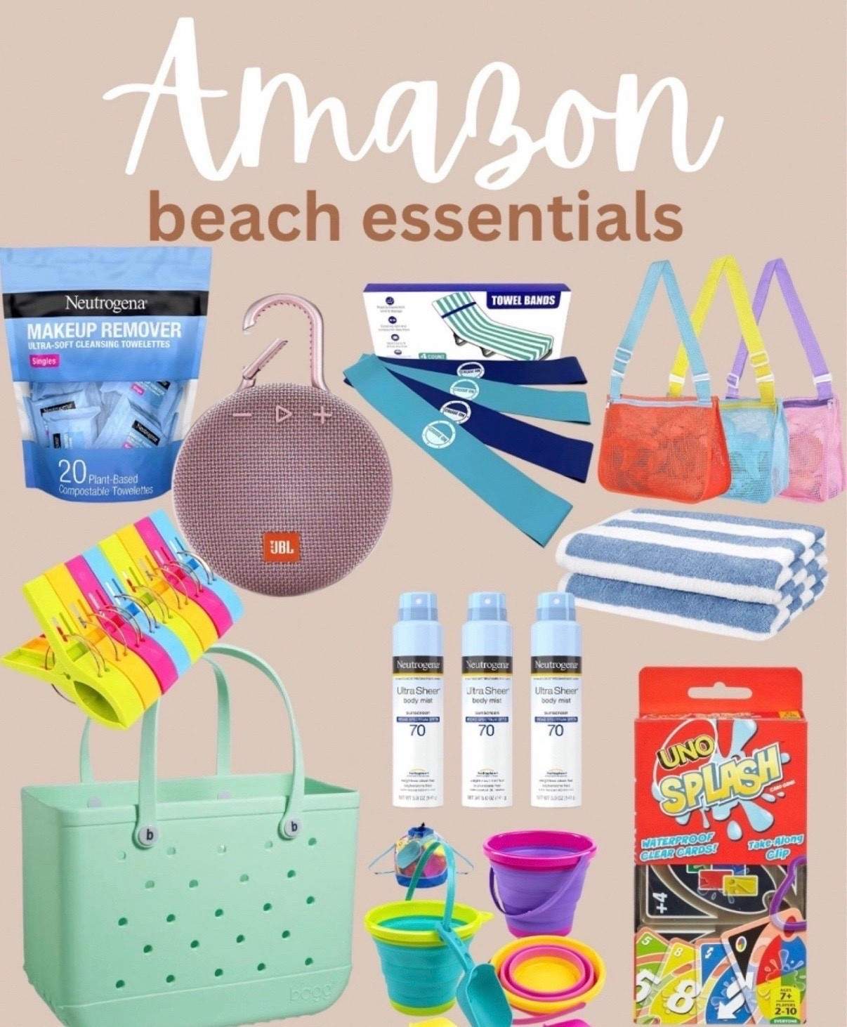 Amazon beach essentials 
| amazon | amazon summer | amazon travel | amazon spring | amazon beach | amazon bag | beach bag | tote bag | waterproof | beach | beach essentials | pool bag | pool essentials | mesh bag | resort | vacation | summer | summer travel | cruise | sunscreen | beach toys | pool toys | beach towel | tent | canopy | beach tent | sandals | flip flops | beach bag essentials | beach trip essentials | portable charger | travel essentials | beach must haves |

#LTKKids #LTKTravel #LTKSwim