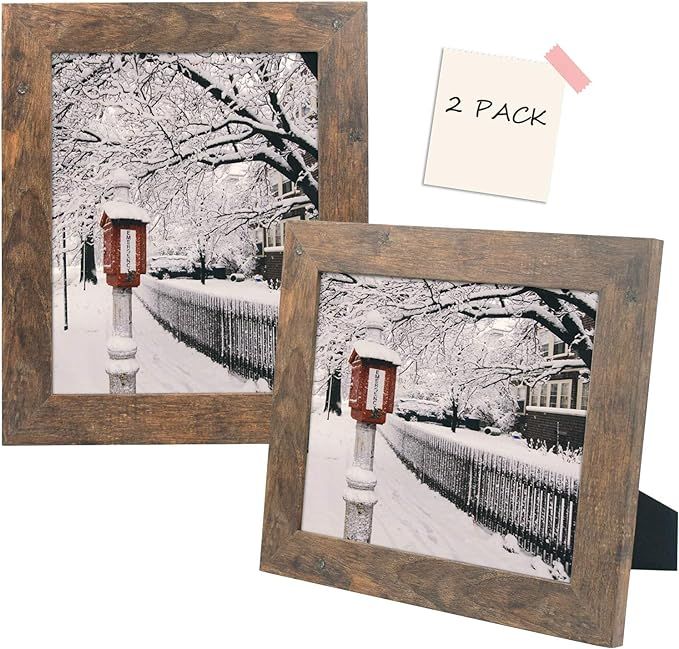 Golden State Art, Set of 2 Picture Frame - Wide Molding - Wood Grain Style - Easel for Tabletop D... | Amazon (US)