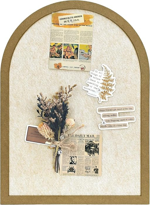 Arched Felt Bulletin Board, Cork Board Alternative for Wall, 10.6in x 14.6in Self-Adhesive Pin Bo... | Amazon (US)