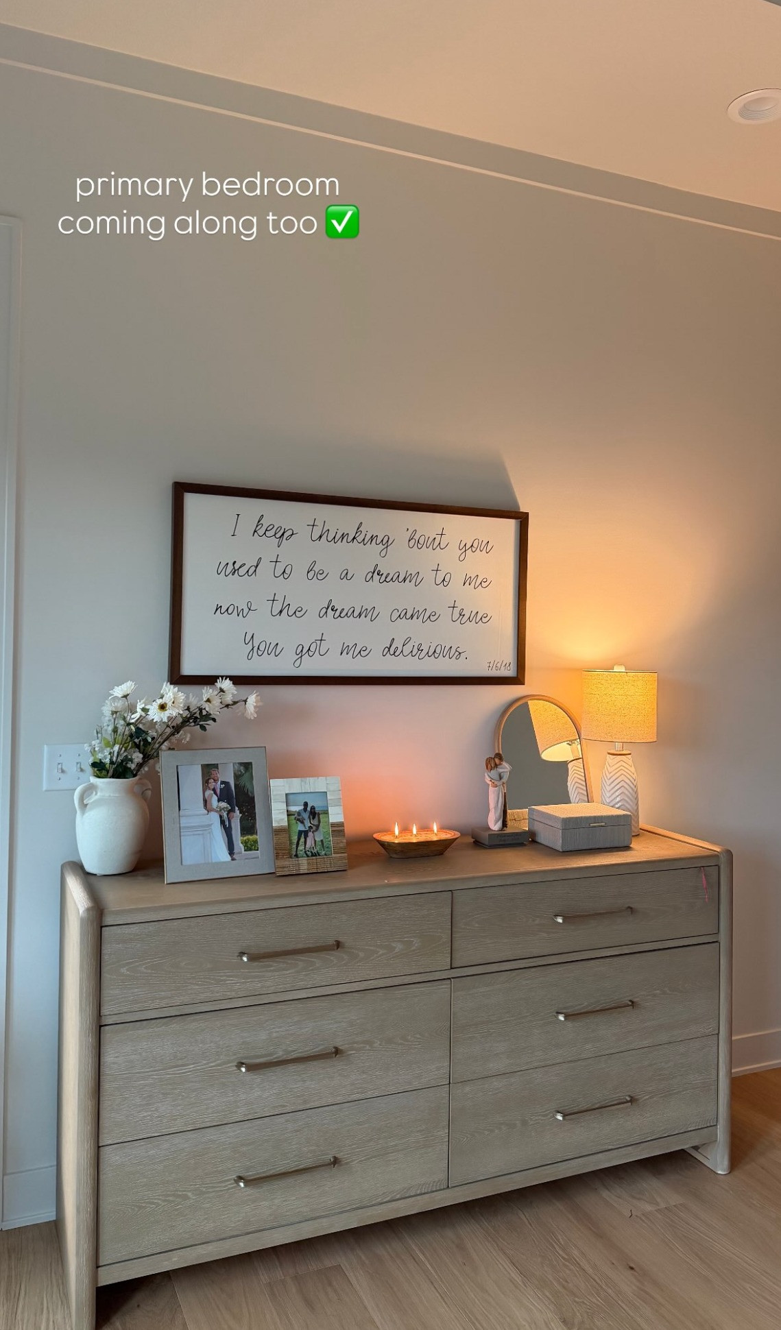 Primary bedroom is finally coming together 🥹🤍 slowly adding all the little details that make it feel like home

#BedroomDecor #PrimaryBedroom #HomeDecor #BedroomInspo #CozyHome #NeutralHome #HomeInspo #InteriorInspo #BedroomStyling #NeutralDecor #CozyBedroom #HomeDetails #LTKHome #LTKFinds 

 #LTKHome