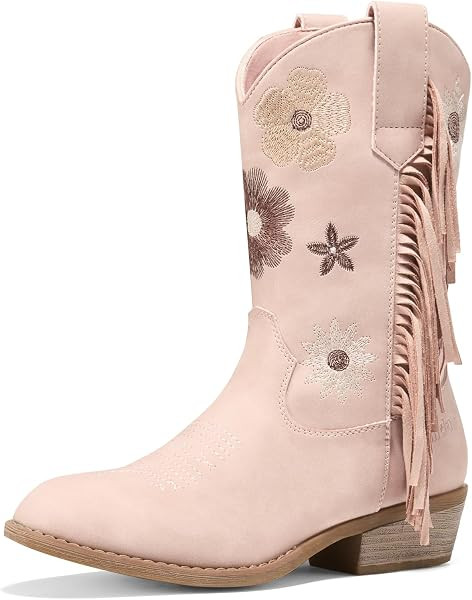 Girls Cowboy Boots, Cowgirl Boots with Tassel, Floral Embroidered Kids Western Boots for Toddler/... | Amazon (US)
