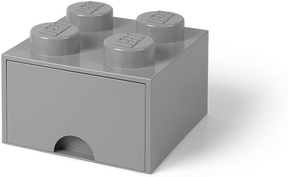 Room Copenhagen, LEGO Brick Drawer - Stackable Storage and Décor - Brick 4, Medium Stone Grey | Amazon (US)