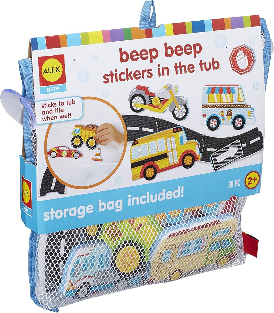 Alex Bath Beep Beep Stickers in The Tub Bath Toy Kids Bath Activity | Amazon (US)