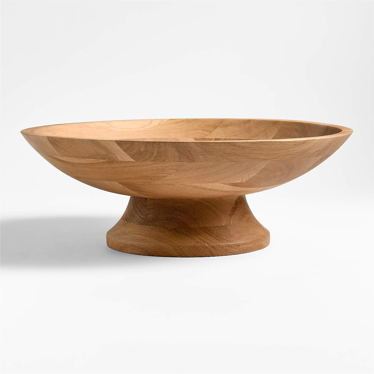 Madeira Oak Wood Tall Footed Serving Bowl + Reviews | Crate & Barrel | Crate & Barrel