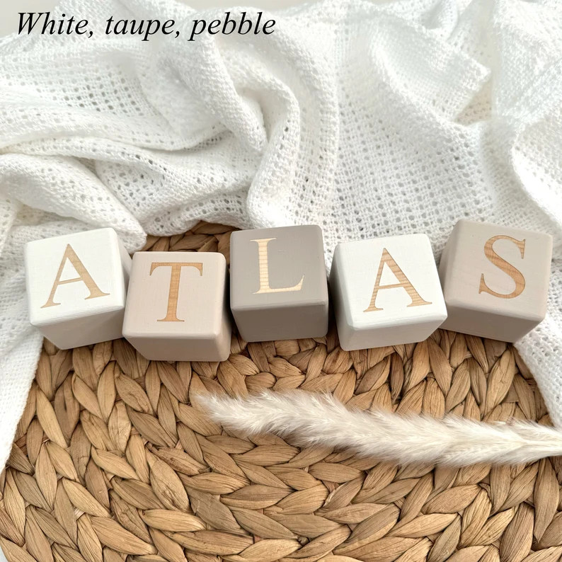 Personalised Baby Name Blocks, Nursery Sign Shelf Decor, Wooden Letters - Etsy UK | Etsy (Global)