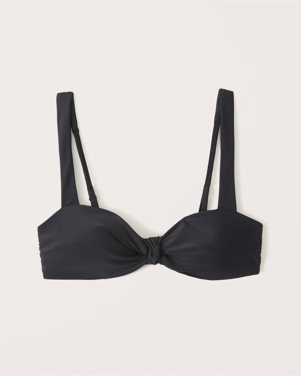 Wide Strap Knotted Bandeau Swim Top | Abercrombie & Fitch (US)
