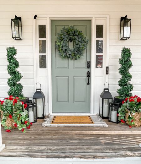 Spring front porch refresh with @nearlynaturalfloral using all faux plants that need no sun, water or maintenance. 

#LTKhome #LTKSeasonal #LTKstyletip