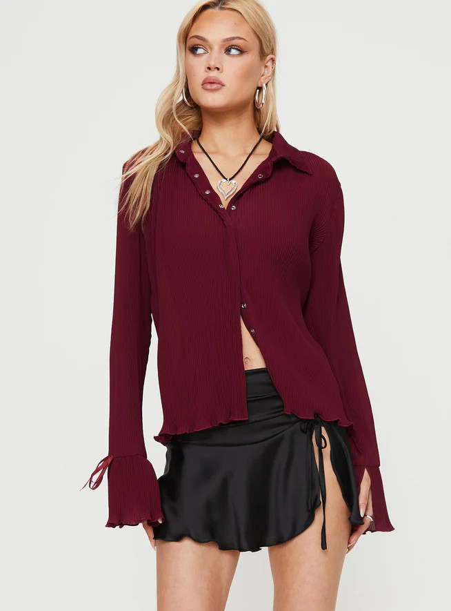 Ravil Shirt Wine | Princess Polly US