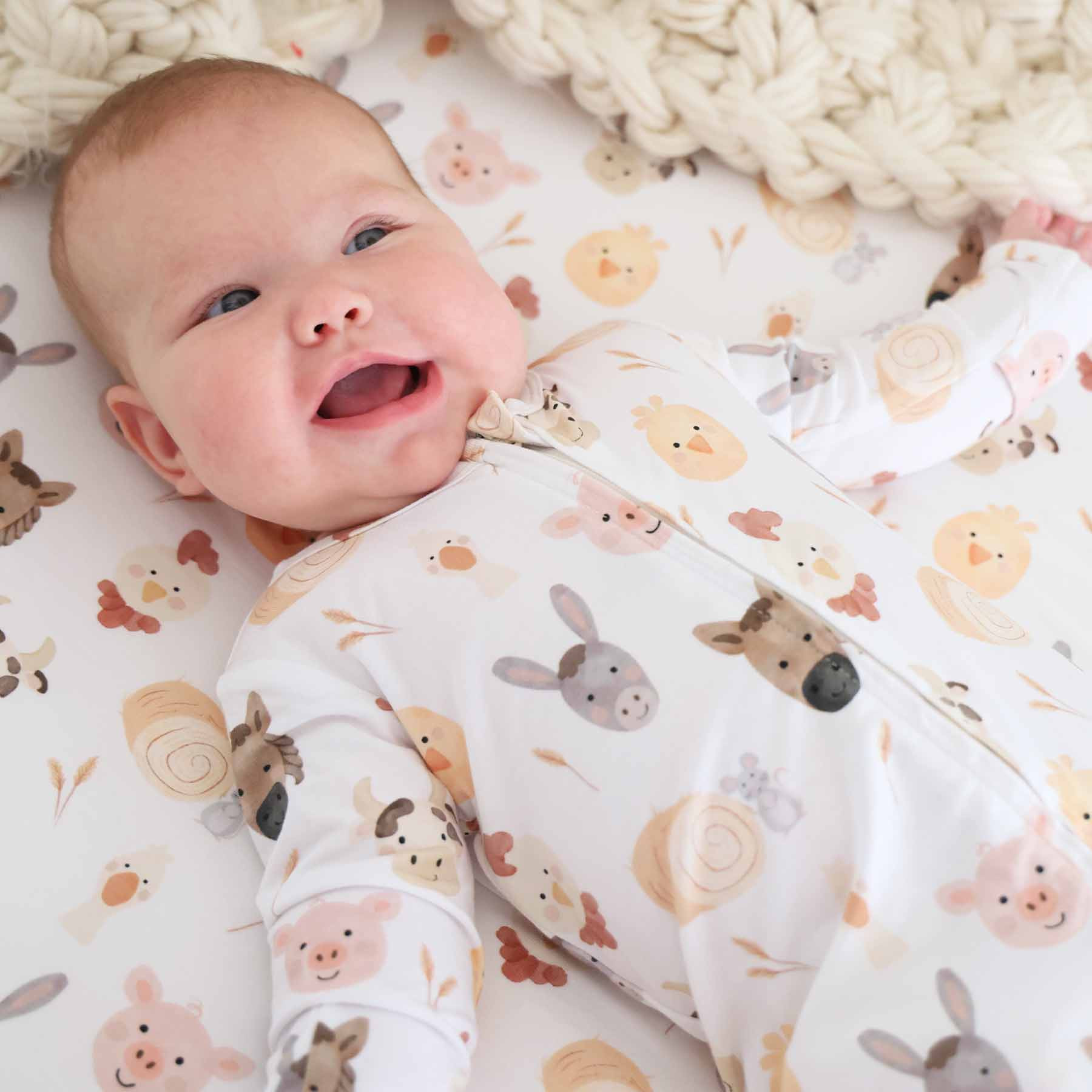 Barnyard Buddies Zipper Footie | Caden Lane