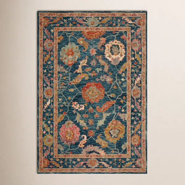 Elmsford Hand Hooked Wool Oriental Indoor Rug | Wayfair North America